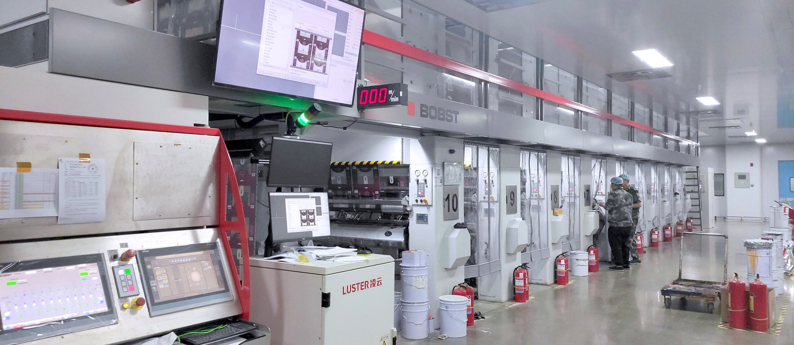 Línea Bobst de rotograbado · 11 estaciones · sistema LUSTER