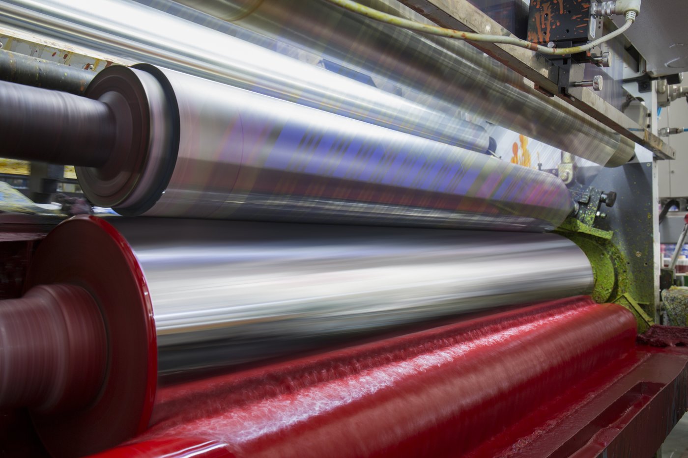 Línea de impresión Bobst en operación